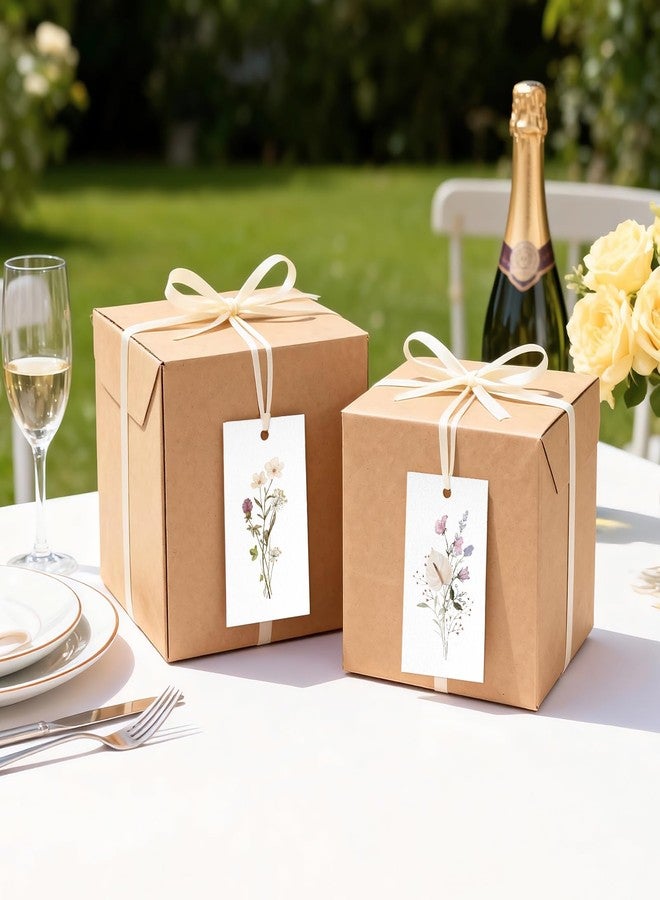 joycraft 60Pcs Floral Blank Gift Tags with Ribbons, 3.5×2 in Watercolor Bouquet White Paper Hangtags, 4 Styles Gift Wrapping Tags for Wedding, Baby Shower, Birthday, Valentine's Day, Mother's Day - Image 4